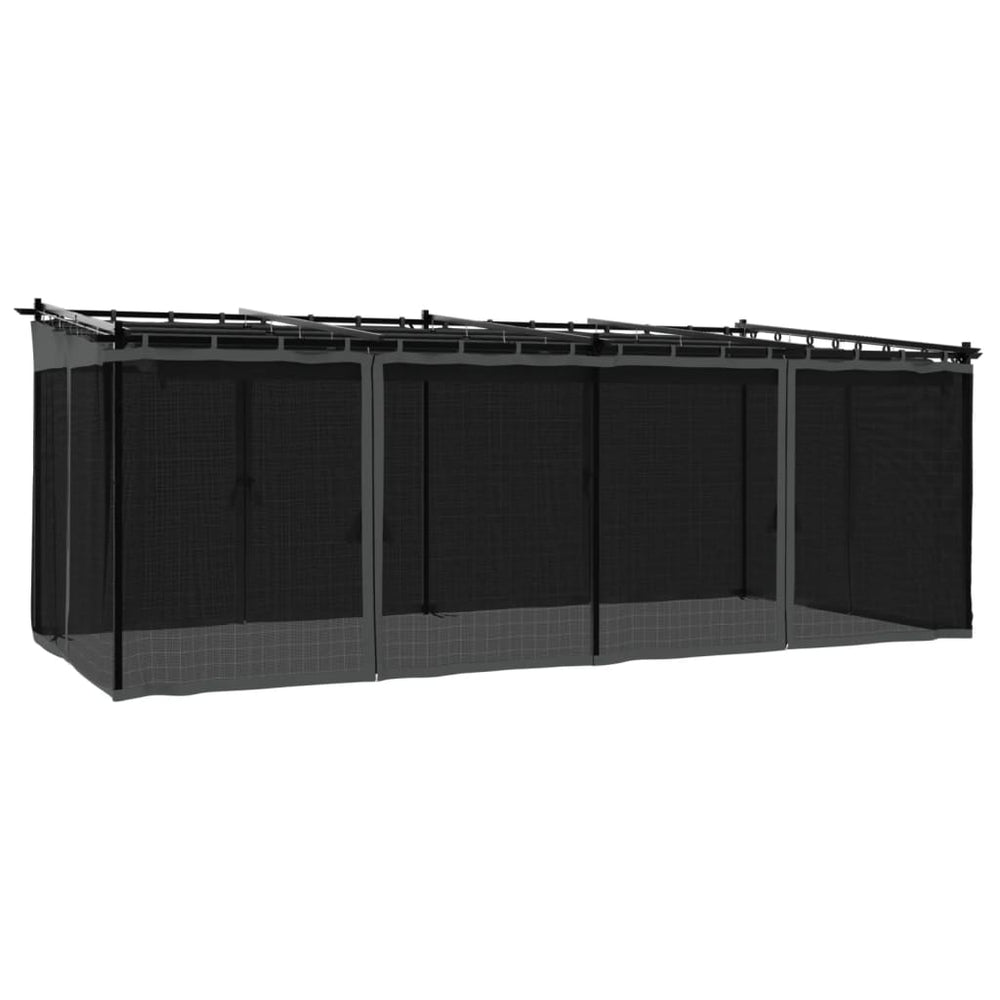 Pavillon 6x3 m mit Netz Anthrazit