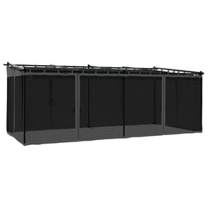 Pavillon 6x3 m mit Netz Anthrazit