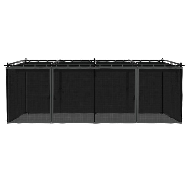 Pavillon 6x3 m mit Netz Anthrazit
