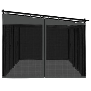 Pavillon 6x3 m mit Netz Anthrazit