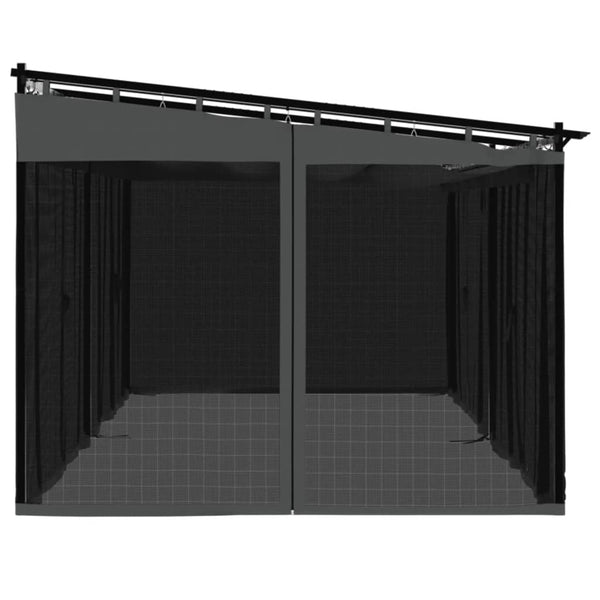Pavillon 6x3 m mit Netz Anthrazit