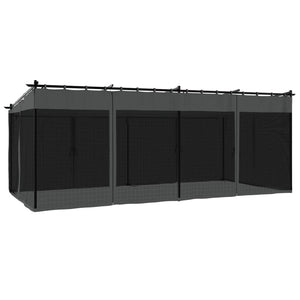 Pavillon 6x3 m mit Netz Anthrazit