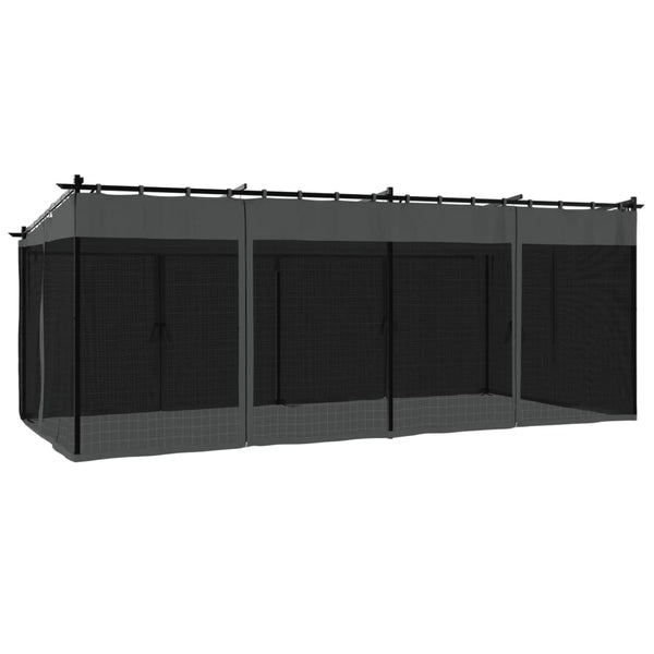 Pavillon 6x3 m mit Netz Anthrazit