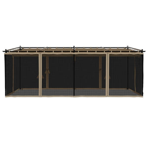 Pavillon 6x3 m Taupe mit Netzwänden