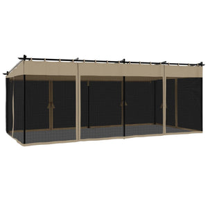 Pavillon 6x3 m Taupe mit Netzwänden
