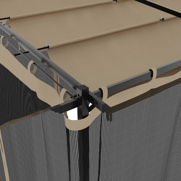 Pavillon 6x3 m Taupe mit Netzwänden