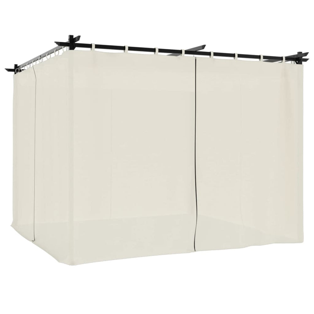 Pavillon mit Vorhängen Creme 3x3 m