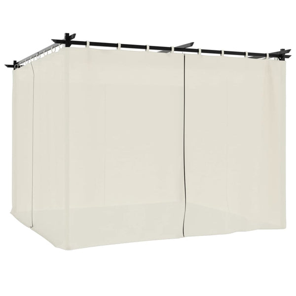 Pavillon mit Vorhängen Creme 3x3 m