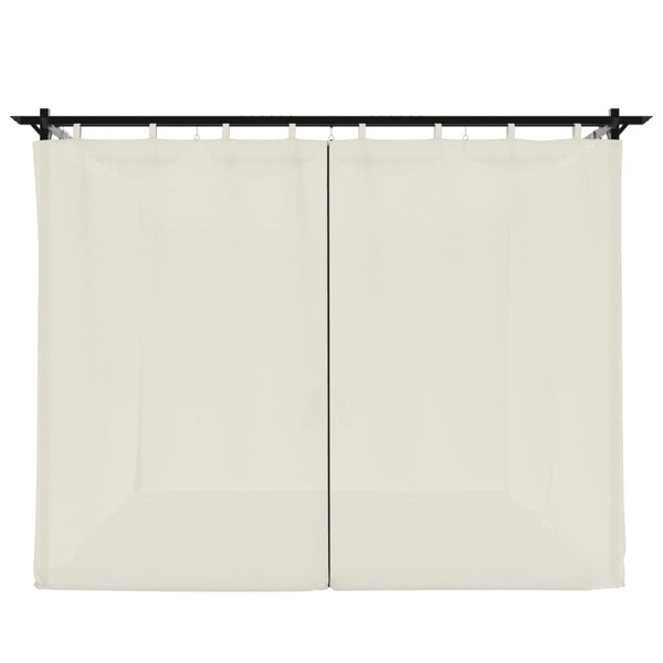 Pavillon mit Vorhängen Creme 3x3 m