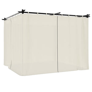 Pavillon mit Vorhängen Creme 3x3 m