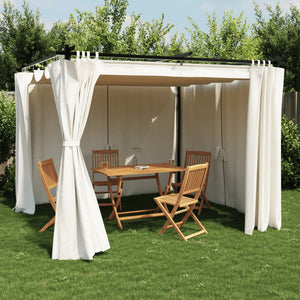 Pavillon mit Vorhängen Creme 3x3 m