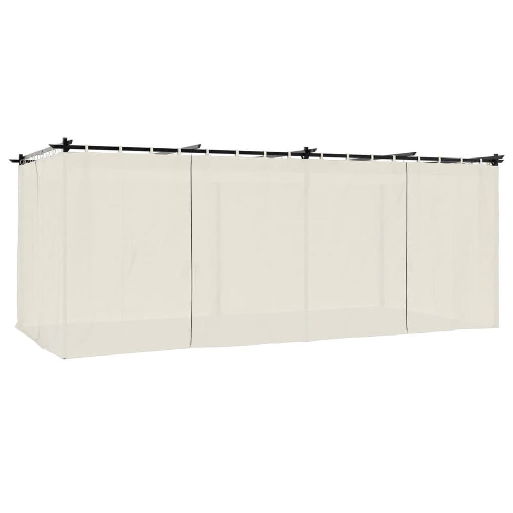 Pavillon mit Vorhängen Creme 6x3 m