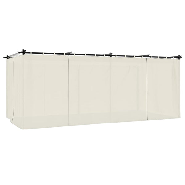 Pavillon mit Vorhängen Creme 6x3 m