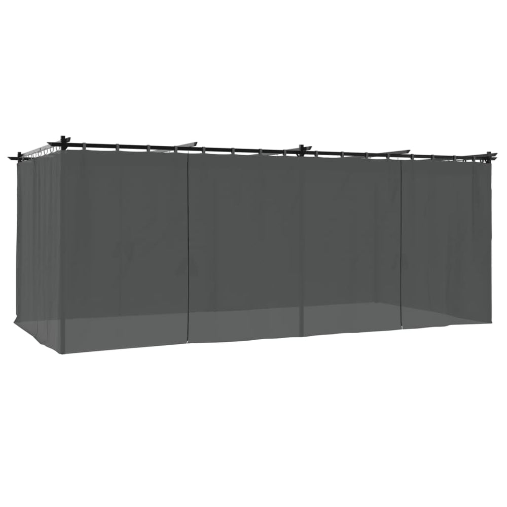 Pavillon mit Vorhängen Anthrazit 6x3 m