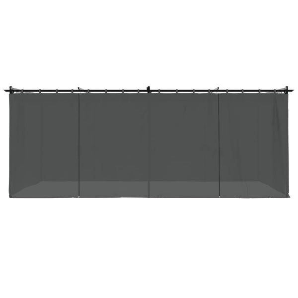 Pavillon mit Vorhängen Anthrazit 6x3 m