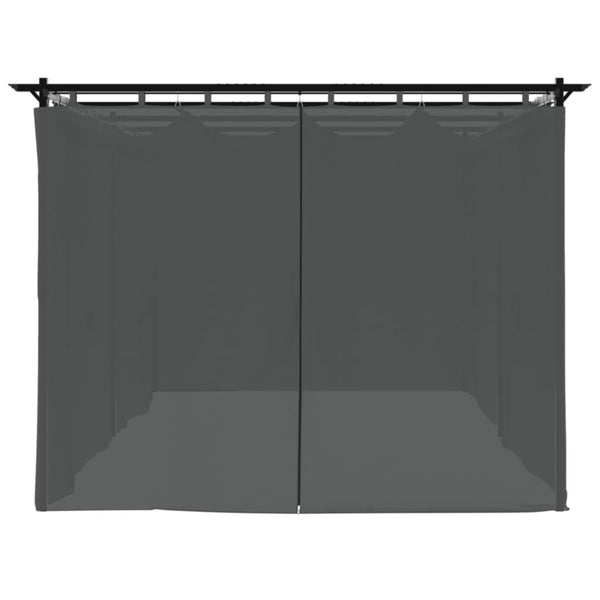 Pavillon mit Vorhängen Anthrazit 6x3 m