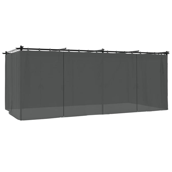 Pavillon mit Vorhängen Anthrazit 6x3 m