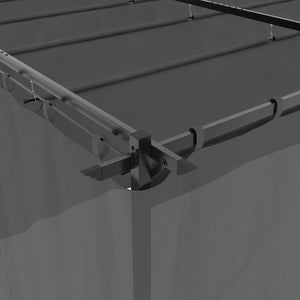Pavillon mit Vorhängen Anthrazit 6x3 m