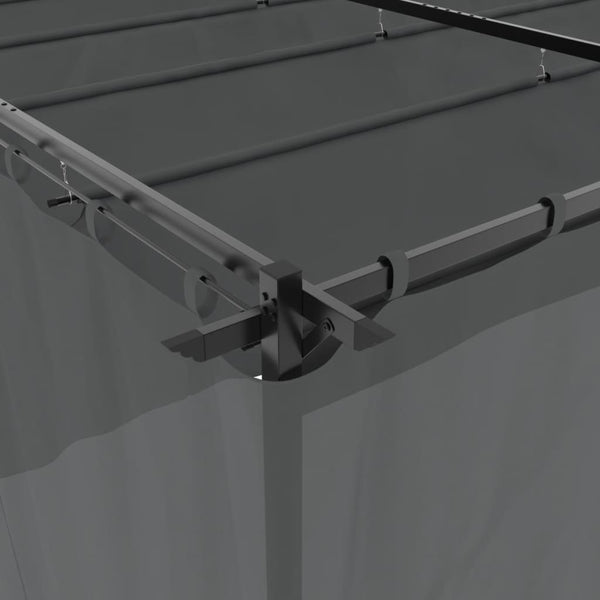 Pavillon mit Vorhängen Anthrazit 6x3 m
