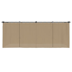 Pavillon 6x3 m mit Vorhängen, Taupe