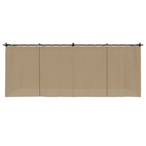 Pavillon 6x3 m mit Vorhängen, Taupe