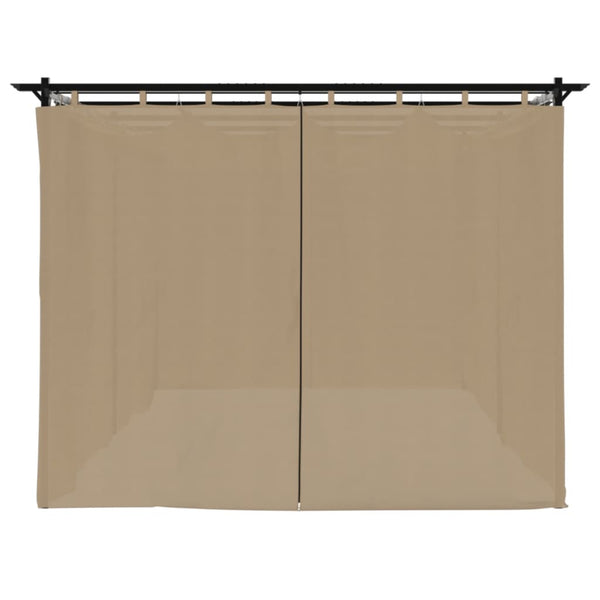 Pavillon 6x3 m mit Vorhängen, Taupe