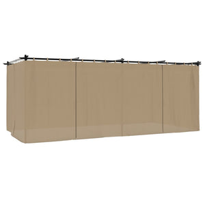 Pavillon 6x3 m mit Vorhängen, Taupe