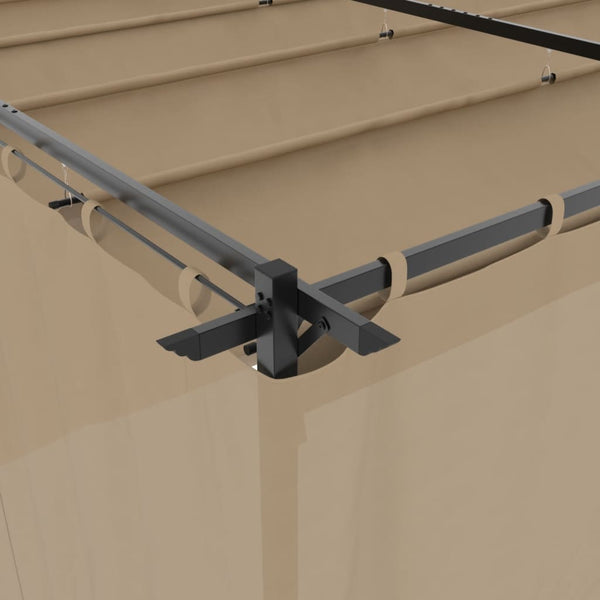 Pavillon 6x3 m mit Vorhängen, Taupe