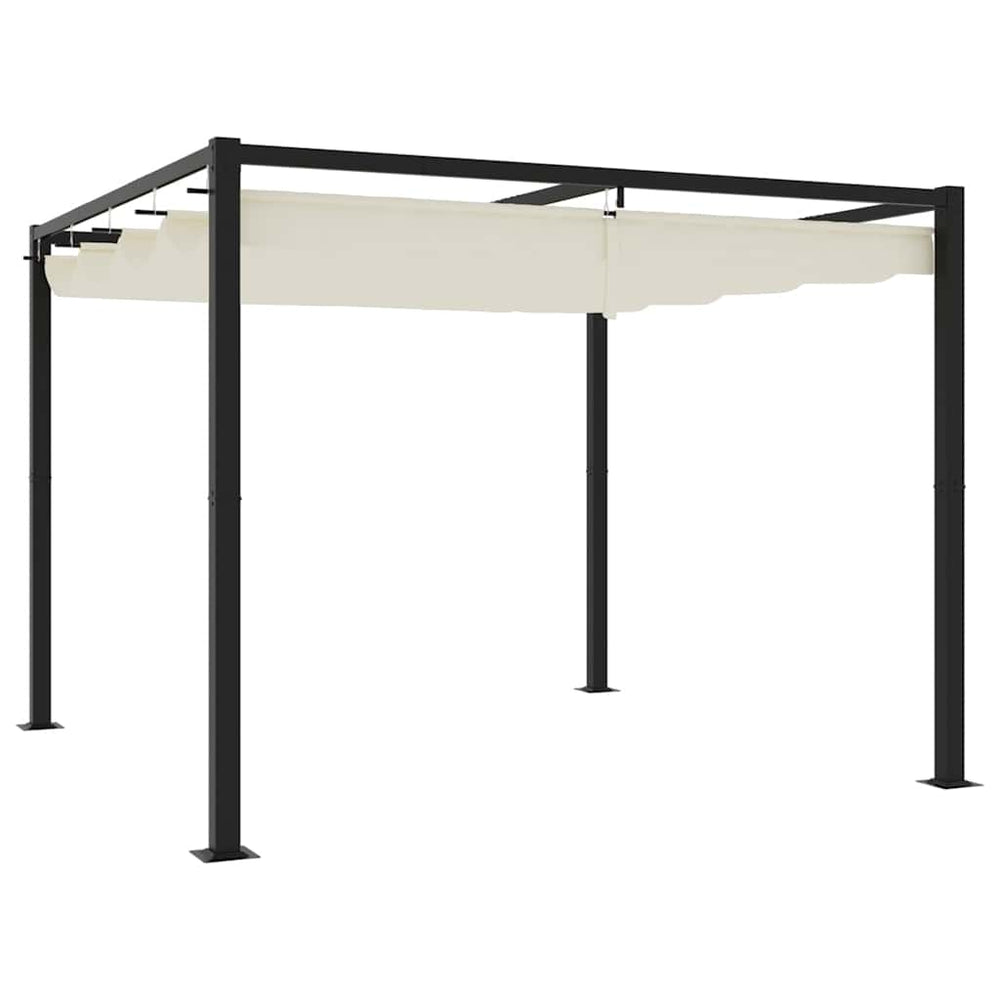 Creme Gartenpavillon 3x3 m mit Ausziehbarem Dach