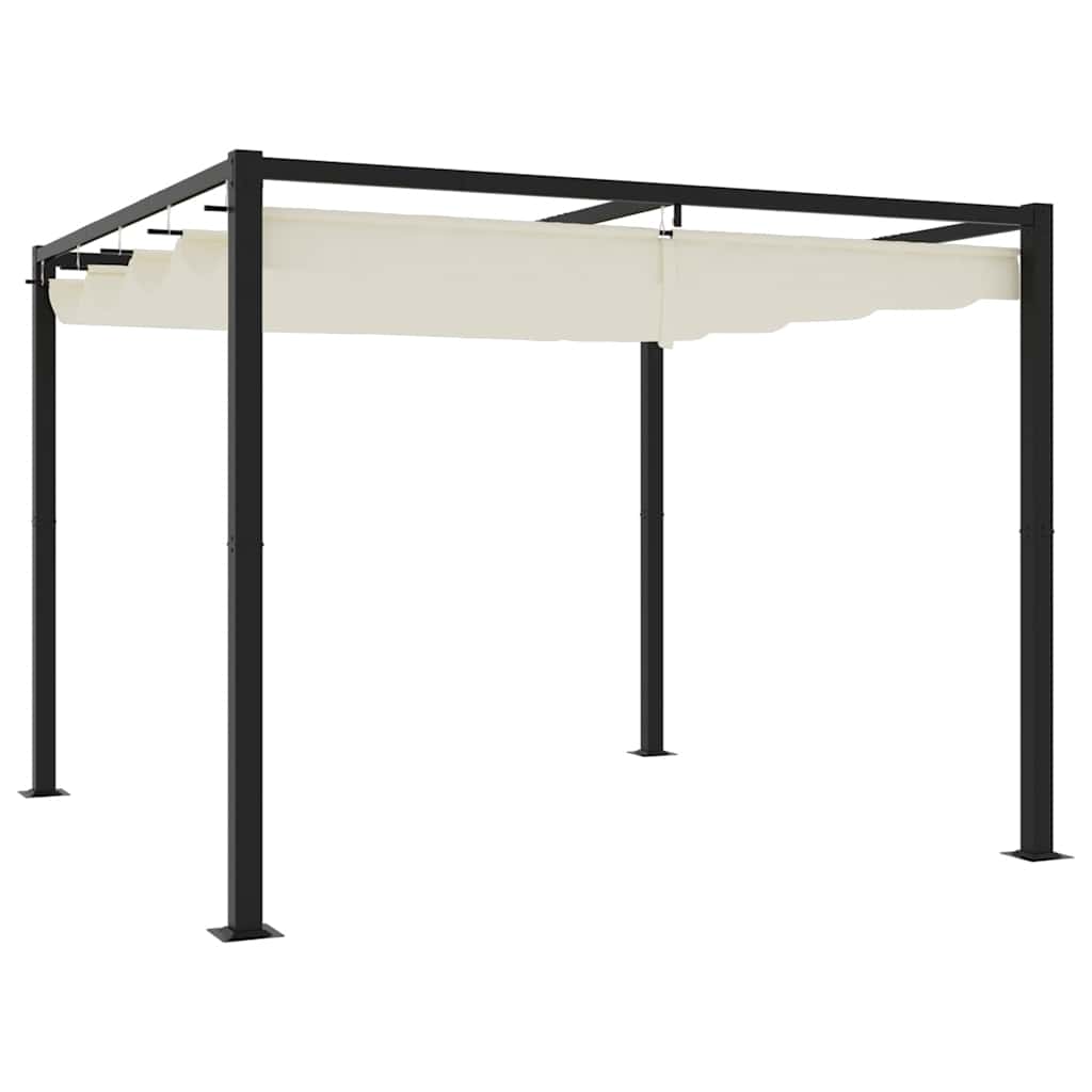 Creme Gartenpavillon 3x3 m mit Ausziehbarem Dach
