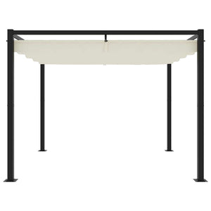 Creme Gartenpavillon 3x3 m mit Ausziehbarem Dach