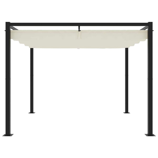 Creme Gartenpavillon 3x3 m mit Ausziehbarem Dach