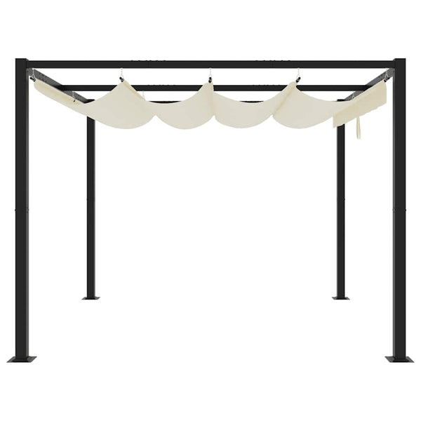 Creme Gartenpavillon 3x3 m mit Ausziehbarem Dach