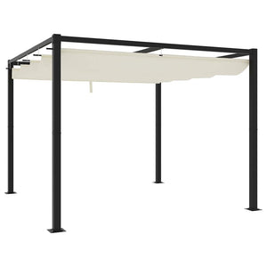 Creme Gartenpavillon 3x3 m mit Ausziehbarem Dach