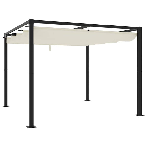 Creme Gartenpavillon 3x3 m mit Ausziehbarem Dach
