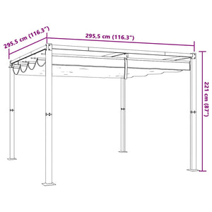 Creme Gartenpavillon 3x3 m mit Ausziehbarem Dach