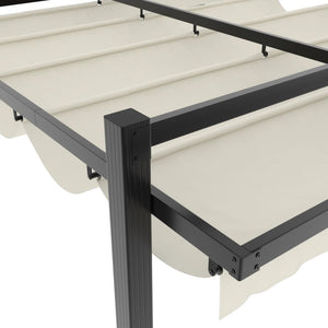 Gartenpavillon mit Einziehbaren Dach 3x3m Creme
