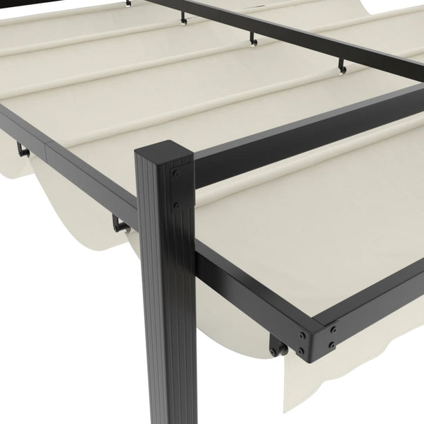 Gartenpavillon mit Einziehbaren Dach 3x3m Creme