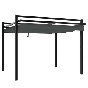Anthrazit Gartenpavillon mit Ausziehbaren Dach 3x3m