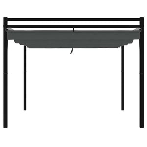 Anthrazit Gartenpavillon mit Ausziehbaren Dach 3x3m