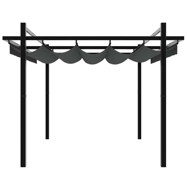 Anthrazit Gartenpavillon mit Ausziehbaren Dach 3x3m
