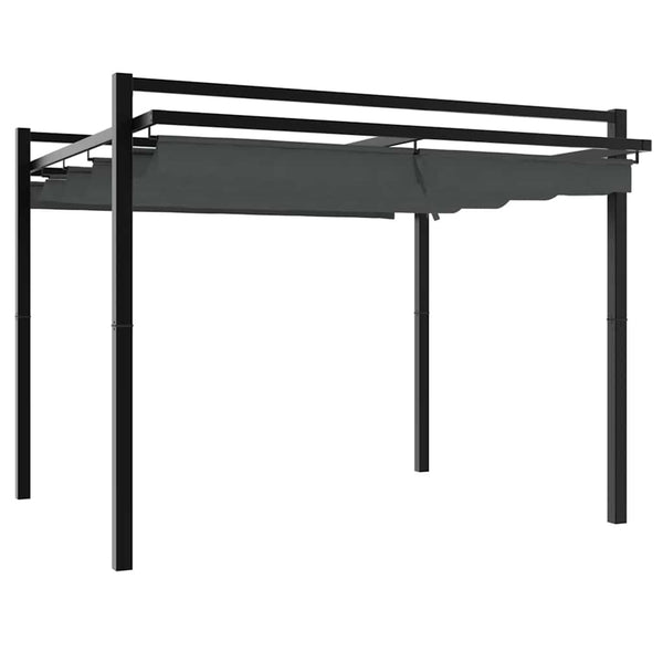 Anthrazit Gartenpavillon mit Ausziehbaren Dach 3x3m