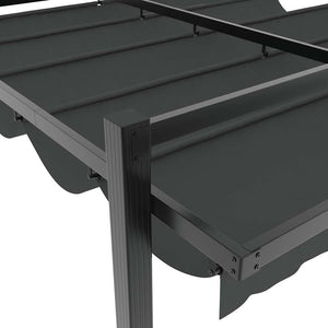 Anthrazit Gartenpavillon mit Ausziehbaren Dach 3x3m