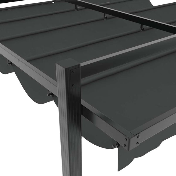 Anthrazit Gartenpavillon mit Ausziehbaren Dach 3x3m