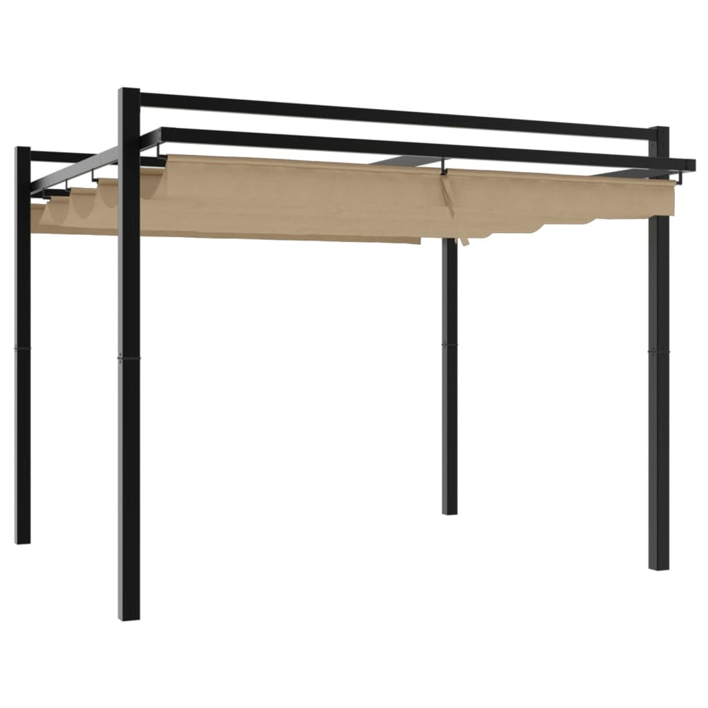 Gartenpavillon Taupe 3x3 m mit Ausziehbarem Dach