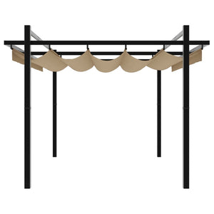 Gartenpavillon Taupe 3x3 m mit Ausziehbarem Dach
