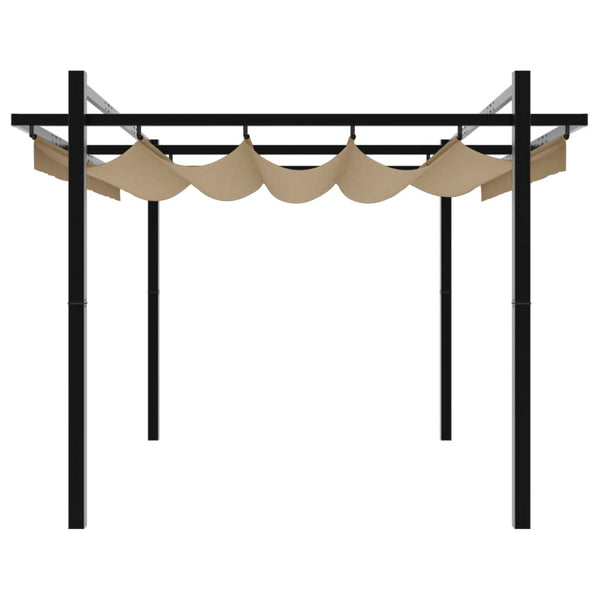 Gartenpavillon Taupe 3x3 m mit Ausziehbarem Dach