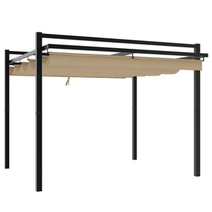 Gartenpavillon Taupe 3x3 m mit Ausziehbarem Dach