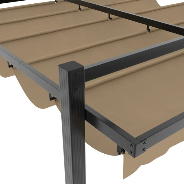 Gartenpavillon Taupe 3x3 m mit Ausziehbarem Dach