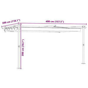 Anthrazit Pavillon 400 x 300 cm